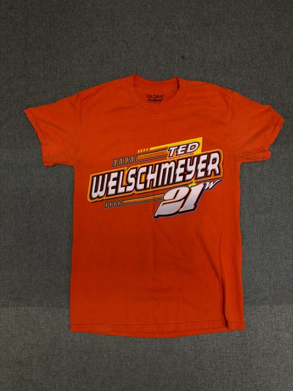 Gildan Orange Ted Welschmeyer 21 Graphic Tee